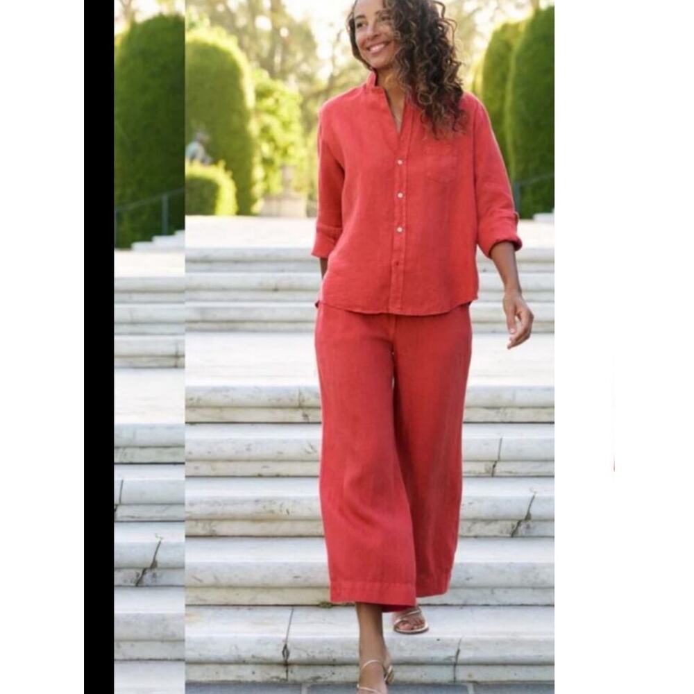 Frank & Eileen Tuscany Getaway Linen Set Red Matching Outfit XS